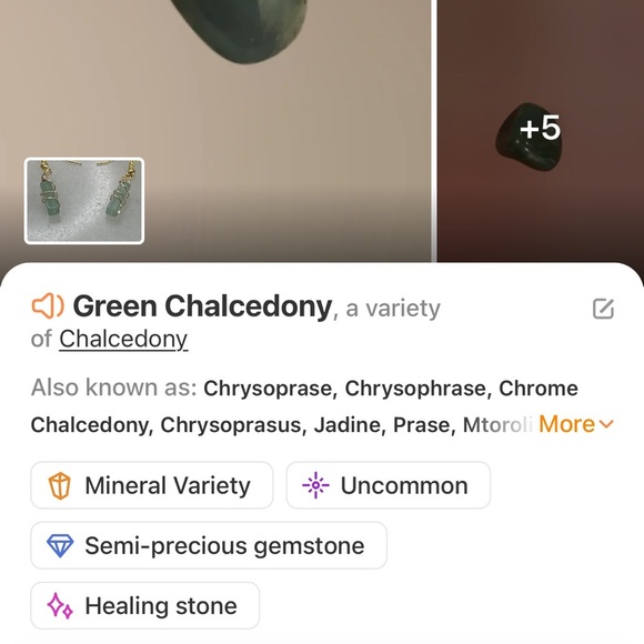 Green Chalcedony Gold Wire-Wrapped Earrings - Picture 2 of 9
